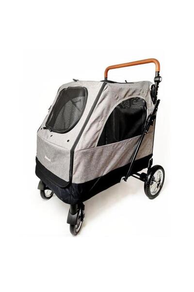 Zampa عربة أطفال ستورل كات للكلاب والقطط، رمادي، 69×81×110 سم، 55 كجم