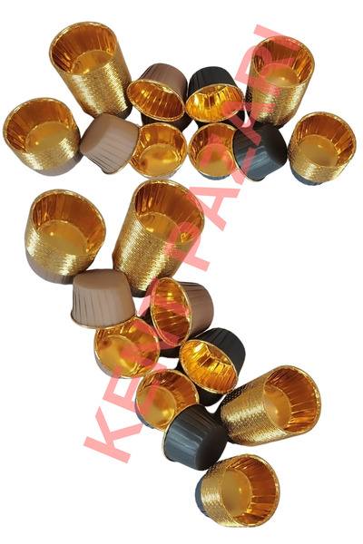 Kent Pazarı 48 لي قالب كيك كبسولة مافن ذهبي