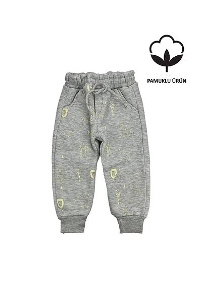 JOJO Animal Patterned 3 Thread Men's Trousers Gray