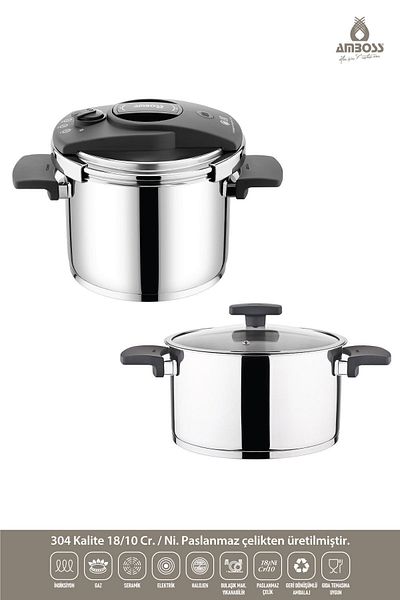Amboss Enio Matik 4 6lt 4 Piece Pressure Cooker Set
