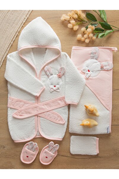 Sarebaby طقم روب حمام للأطفال بناتي عضوي مضاد للبكتيريا مخيط بشكل خاص