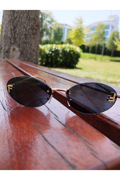 Byc polo Unisex Fadi Gold Polarized Glass - Stylish, Rimless Sunglasses