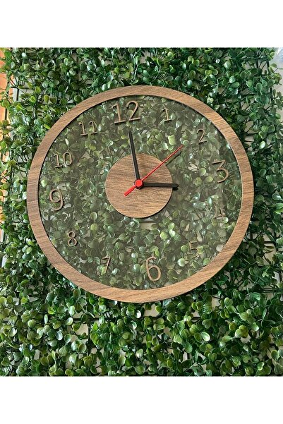 hayal tasarım Ahşap detaylı pleksi saat 30 CM