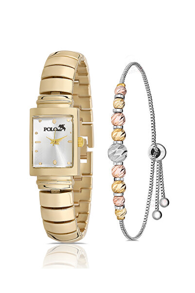 Polo Air Vintage Kadın Kol Saati Dorika Bileklik Hediyelik Kombin Gold PL-1491B1