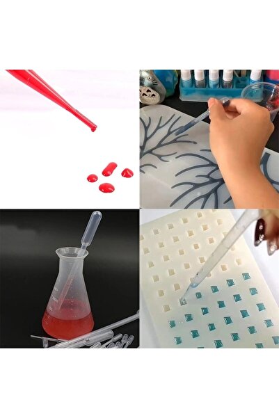 cnk craft shop Epoksi Mum Esans Pipet Damlalık Pipet 9 Adet Likit Aktarma Pip...