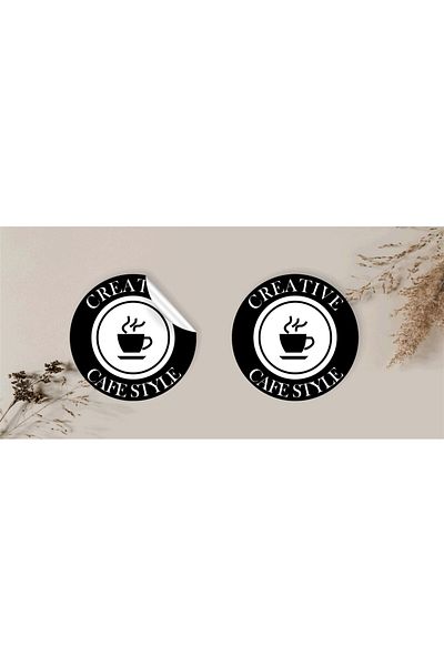 anka design 48 Pieces of Coated Sticker - Creative Cafe Style, 4X4Cm Cargo Label Packaging