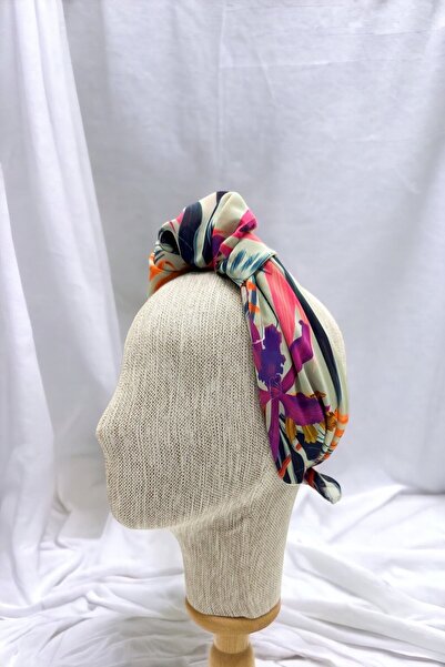 pistore Eșarfă Bandană colorată cu model de frunze mov Accesoriu pentru păr s...