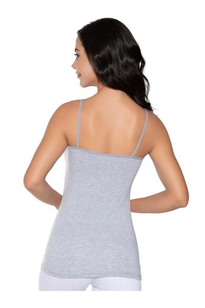 GÜMÜŞ Thin Lace Silver Tank Top - Lycra, Rope Strap, Model 3105
