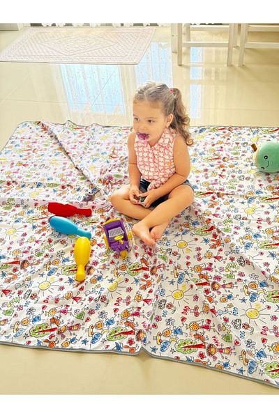Aşkın Parti Evi Familie - Husă impermeabilă 149x150cm, pentru mese și joacă pentru camping, multifuncțional