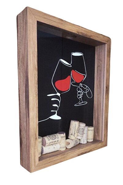 MEYK AHŞAP Şarap Mantarı Koleksiyon Kutusu