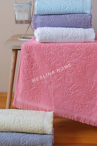 Meslina Home 50x90 Jacquard and Fringed Towel Set - Hand and Face Towel - hs-coco50x90