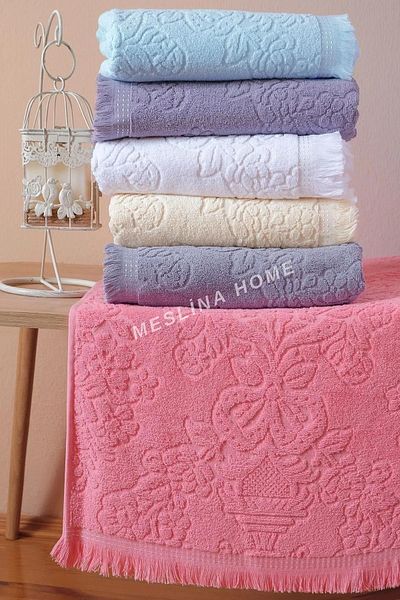 Meslina Home 50x90 Jacquard and Fringed Towel Set - Hand and Face Towel - hs-coco50x90