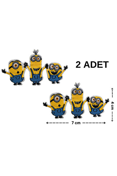 Megas Etiket Ütü ile Yapışan Minyonlar Karakter -Minion- Dokuma Arma/Yama