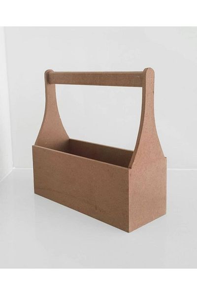 Altınyapı Hobi Market Raw Mdf Colored Retriever Box with Handle - Unpainted