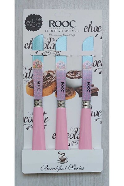 Rooc Kahvaltı Çikolata Tereyağı Sürme Bıçağı Açık Pembe 3'lü