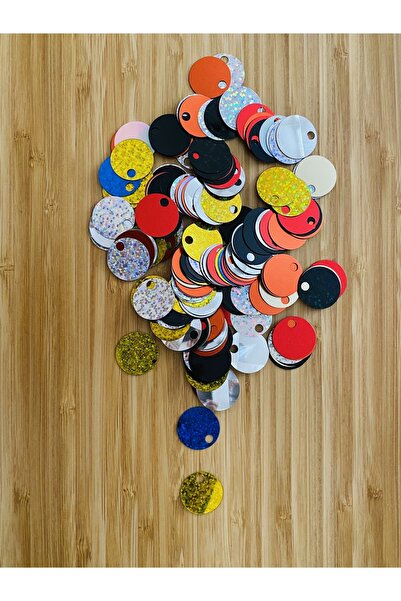 Öztürk 20 mm macrame acrilic placare plastic paiete. Colorat 25g.