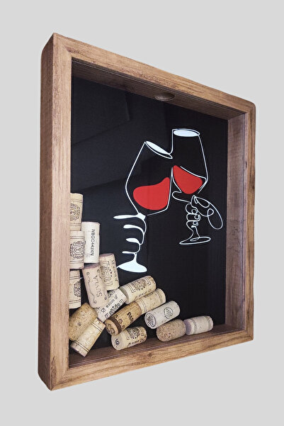 MEYK AHŞAP Şarap Mantarı Koleksiyon Kutusu