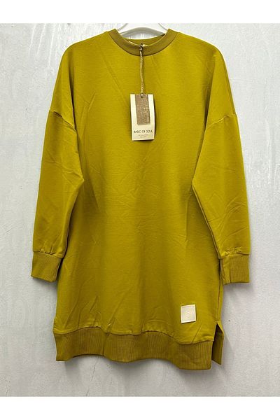 Soul Crew Neck 2 Thread Hijab Above Knee OLIVE OIL Green Tunic/Sweatshirt 30644