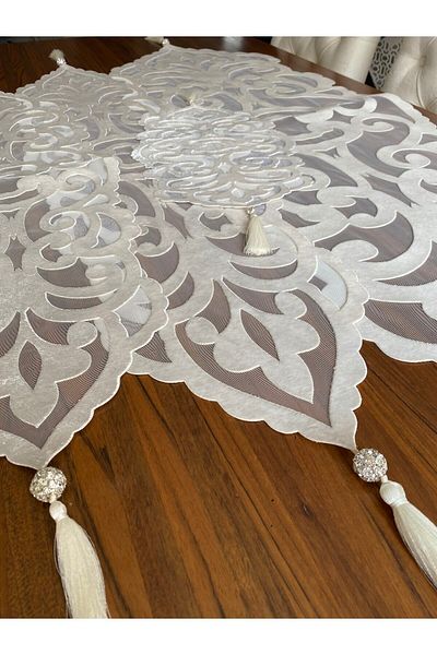 NURHAN HOME COLLECTION Ivy Model Ecru Color Living Room Set 4 Pieces