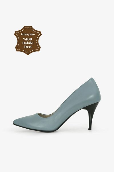 Grasyano Piele naturală albastră vârf ascuțit din piele moale premium model simplu 7,5 cm pantofi confortabili cu toc stiletto