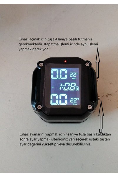 Genel Markalar Motosiklet Lastik Basınç Isı Kontrol Göstergesi