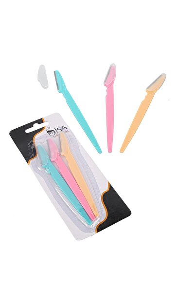 SİSA Cosmetics 3'lü (üçlü) Yüz Jileti Ve Kaş Usturası Kapaklı Kadın Jileti Ep...