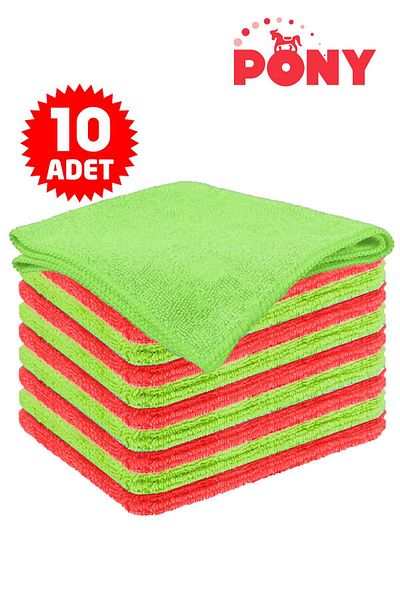 Pony Set of 10 Microfiber Cleaning Cloths