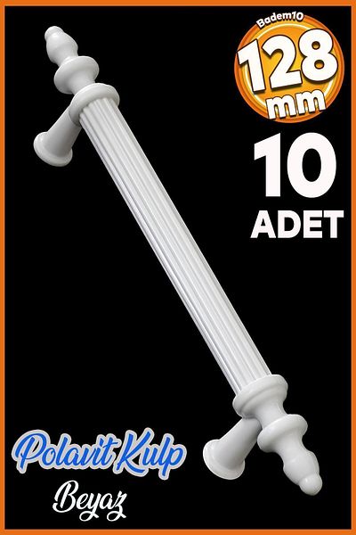 Badem10 (PENTRU PLASTIC HARD) Polavit 128 Mm Mâner Mobilier Alb Sertar Bucătărie Dulap Mâner Mâner Mâner 10 buc