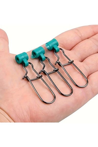 FİSH MASTER Stainless Steel Duo Lock Snap - 5 Pieces Fishing Sinker Slider