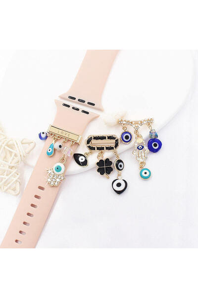 PSGT göz Süslü Apple Watch Uyumlu Charm Akıllı Saat Kordon Süsü