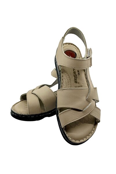 RubinLeather Orthopedic Genuine Leather Women's Sandals - Soft Memory Foam Puff