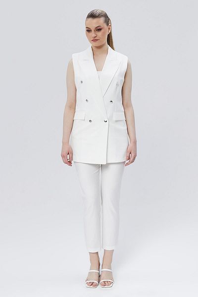 Appleline White Vintage Classic Vest - Women'S, Buttoned