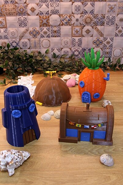 Maflen Bikini Köyü Ananas Ev Yengeç Restoran Kaya Evi Moai Dekoratif Aksesuar...
