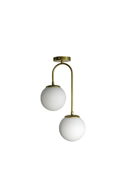 OSC HOME AYDINLATMA TASARIM SPOR AVİZE 2Lİ CAMLI PLAFONYER BEYAZ