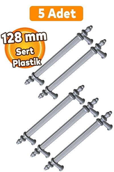 Badem10 (SERT PLASTİK) Polavit 128 Mm Gri Mobilya Mutfak Çekmece Dolap Dolabı...