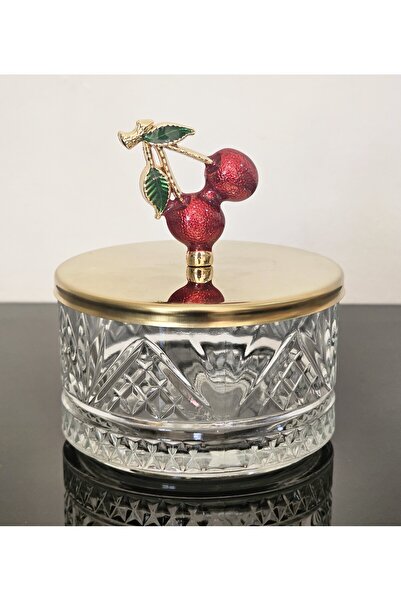 atabey home collection ŞEKERLİK 1 ADET GOLD KAPAKLI KİRAZ DETAYLI ÇEREZLİK & ...