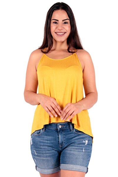 RedHotBest Safran Sarısı Askılı Bayan Bluz
