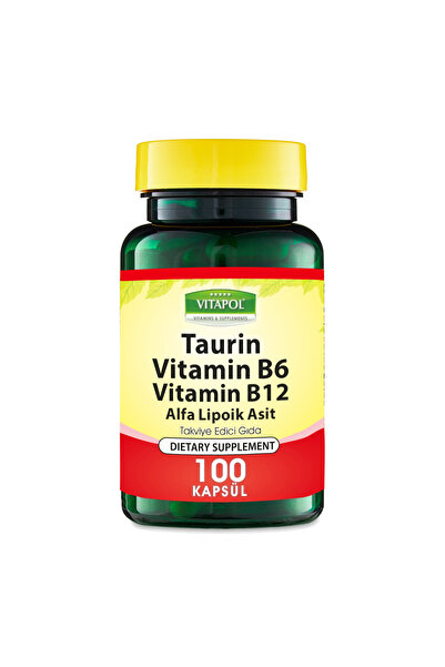 Vitapol 500 Mg Taurine 100 Capsules Alpha Lipoic Acid Vitamin B6 Vitamin B12 Unflavored