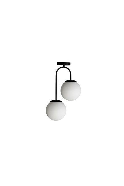 OSC HOME AYDINLATMA TASARIM SPOR AVİZE 2Lİ CAMLI PLAFONYER BEYAZ