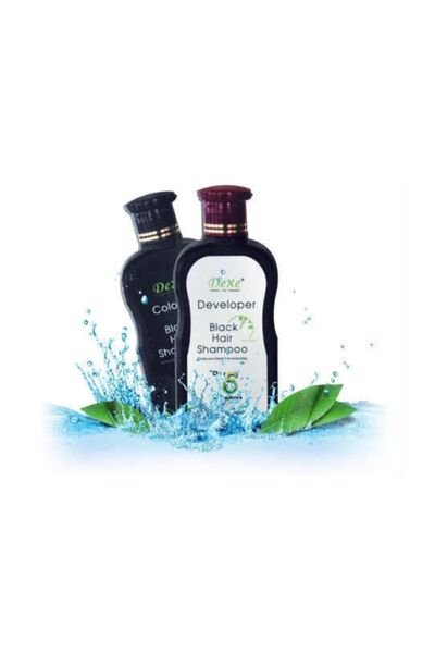 Dexe Saç Renklendirici Şampuan 200 ml+200 ml Siyah Saç Bakım Beyazlık Giderici