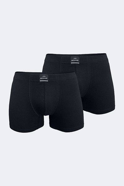 Malabadi Ανδρικό μαύρο 2 Pack Cotton Elastane Boxer 074