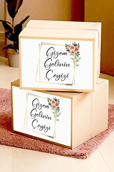 DicleXStore Çeyiz Bohça Bavul Koli Etiketi Gelin 10 Adet A4 Baskılı Etiket Sticker