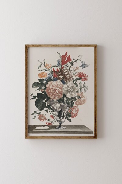 epiqart إطار خشبي منقوش على شكل زهور