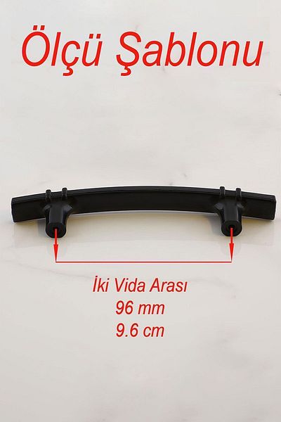 Badem10 (PLASTIC HARD) Alparslan 96 Mm Mobilier Negru Bucătărie Sertar Dulap Mâner Mâner Mânere 5 Buc