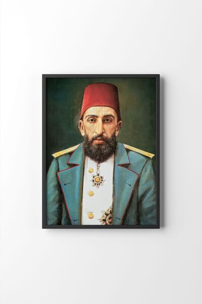 epiqart Abdulhamid Han Portresi - Siyah Çerçeve