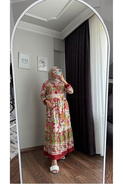 RFK Butik Rochie din viscoza burgundy - Femei cu model autentic