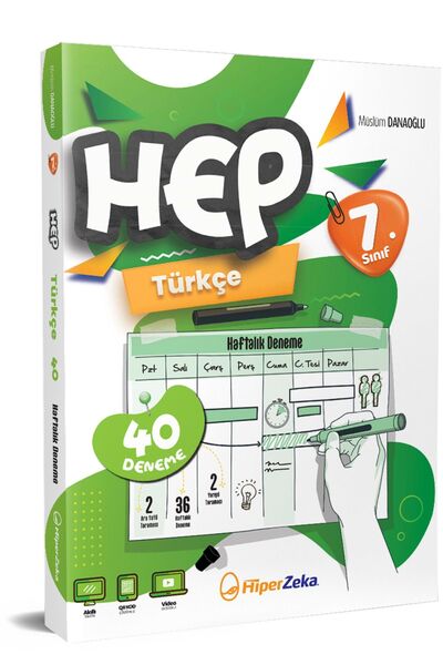 HiperZeka 2026 7. Sınıf Haftalık HEP Türkçe 40 Deneme | Müslüm DANAOĞLU