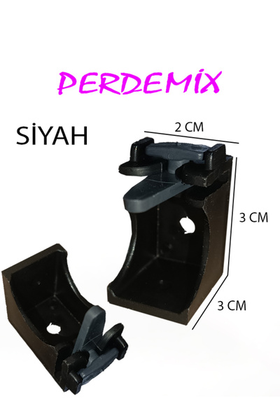 PERDE Mix Dekoratif Ray Montaj Aparatı Kısa Ayak 3 Cm 6 Adet