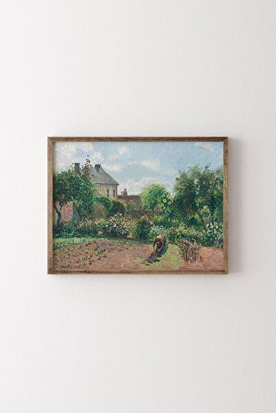 epiqart Eragny'deki Sanatçının Bahçesi - Camille Pissarro - Ahşap Desenli Çer...