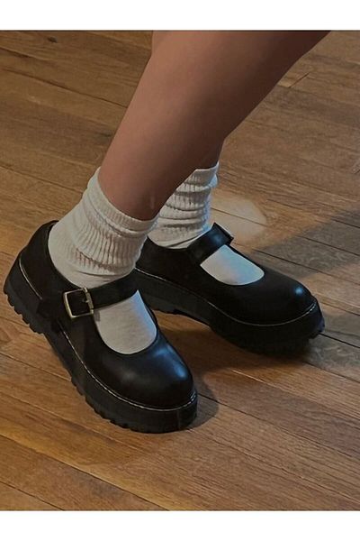 AtegeWear Pantofi Lolita cu cataramă în gleznă în stil Oxford Harajuku